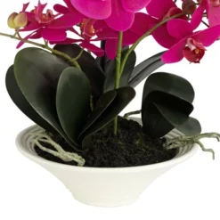 Dahlia Studios Potted Faux Artificial Flowers Realistic Pink Orchid In Ceramic Pot With Riser For Home Decoration Office 24" High -Home Decor Shop GUEST cdff324d f222 42bc 8130 73be6fd243d9