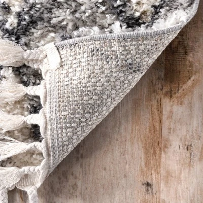 6'7"x9' Yani Soft & Cozy Diamond Shag Tassel Area Rug Gray - NuLOOM 9 6'7"x9' Yani Soft & Cozy Diamond Shag Tassel Area Rug Gray - NuLOOM - Image 7