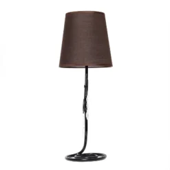 19" Contemporary Metal Winding Ivy Table Desk Lamp With Brown Fabric Shade - Creekwood Home -Home Decor Shop GUEST cf5e09c2 9456 4efd b9b9 ccfc4f635395