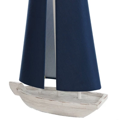 Moulded Sail Boat Table Lamp With Two U-Shaped Shades Blue/White - StyleCraft 3 Moulded Sail Boat Table Lamp With Two U-Shaped Shades Blue/White - StyleCraft
