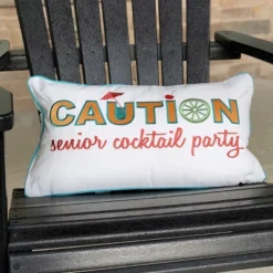 RightSide Designs Caution Senior Cocktail Party Indoor / Outdoor Lumbar Throw Pillow -Home Decor Shop GUEST cfb75855 d03b 482a 932e 6ae56714b630