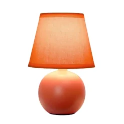 8.66" Petite Ceramic Orb Base Bedside Table Desk Lamp With Matching Tapered Drum Fabric Shade Orange - Creekwood Home 16 8.66" Petite Ceramic Orb Base Bedside Table Desk Lamp With Matching Tapered Drum Fabric Shade Orange - Creekwood Home -Home Decor Shop GUEST cff403f4 ae3e 44d3 a4de d59df167cd9b