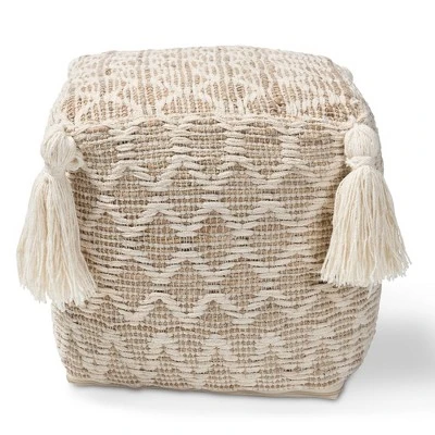 Noland Handwoven Moroccan Inspired Pouf Ottoman Natural/Ivory - Baxton Studio 7 Noland Handwoven Moroccan Inspired Pouf Ottoman Natural/Ivory - Baxton Studio - Image 5