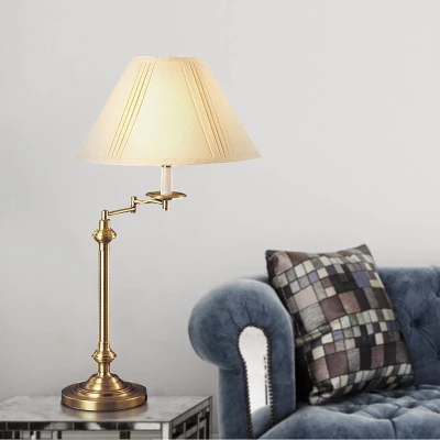 29.5" 3-way Metal Swing Arm Table Lamp Antique Brass - Cal Lighting 3 29.5" 3-way Metal Swing Arm Table Lamp Antique Brass - Cal Lighting