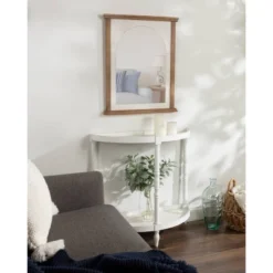 22" X 28" Brenna Wood Framed Arch Decorative Wall Mirror Brown/White - Kate & Laurel All Things Decor -Home Decor Shop GUEST d117a40f f543 460f ae4e 4ac90e8a2e97