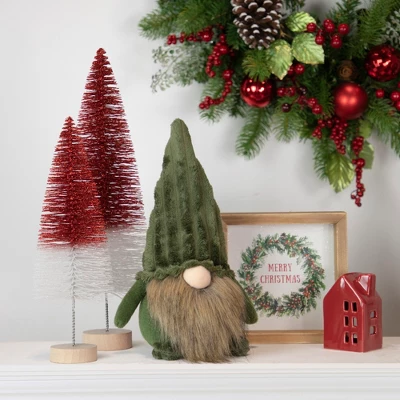 Northlight 12" Green Plush Christmas Gnome Decoration 3 Northlight 12" Green Plush Christmas Gnome Decoration