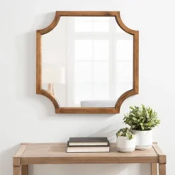 24" X 24" Hogan Framed Scallop Wall Mirror Rustic Brown - Kate & Laurel All Things Decor -Home Decor Shop GUEST d31a9ba1 d0de 4e5a b383 6dc20f716310