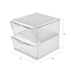 Deflecto Two Drawer Cube Organizer Clear Plastic 6 X 7-1/8 X 6 350101 -Home Decor Shop GUEST d3713d5c 6680 4b39 ae88 02e31d6e0d5a