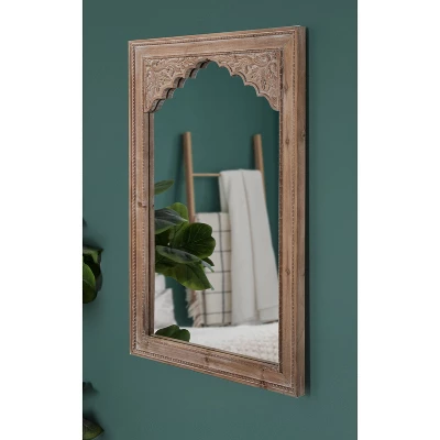 24" X 36" Shivani Wood Framed Decorative Wall Mirror Rustic Brown - Kate & Laurel All Things Decor 6 24" X 36" Shivani Wood Framed Decorative Wall Mirror Rustic Brown - Kate & Laurel All Things Decor - Image 4