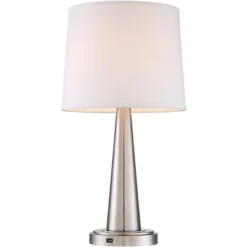 360 Lighting Karla Modern Table Lamps 25" High Set Of 2 Brushed Steel Column With USB Charging Port White Fabric Shade For Bedroom Living Room Desk 14 360 Lighting Karla Modern Table Lamps 25" High Set Of 2 Brushed Steel Column With USB Charging Port White Fabric Shade For Bedroom Living Room Desk -Home Decor Shop GUEST d4513474 0e29 403f 915c 0f0049034786