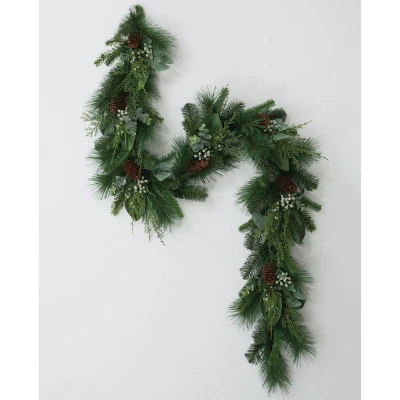 Sullivans Artificial Mixed Pine And Eucalyptus Garland 72"L Green 5 Sullivans Artificial Mixed Pine And Eucalyptus Garland 72"L Green - Image 3