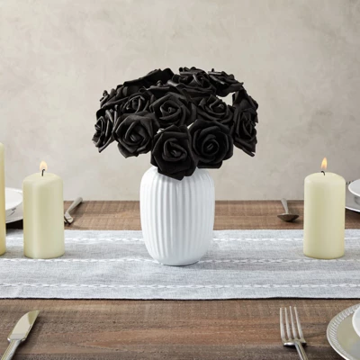Bright Creations 200 Pack Black Roses Artificial Flowers For Decoration, Small Flower Heads For Arts And Crafts, Stemless Arrangements, 3" 6 Bright Creations 200 Pack Black Roses Artificial Flowers For Decoration, Small Flower Heads For Arts And Crafts, Stemless Arrangements, 3" - Image 4
