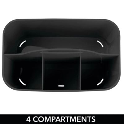 MDesign Plastic Storage Caddy Tote For Desktop Office Supplies, Small 4 MDesign Plastic Storage Caddy Tote For Desktop Office Supplies, Small - Image 2