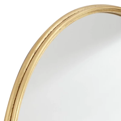 Uttermost Trebuchet Round Vanity Decorative Wall Mirror Modern Metallic Gold Leaf Frame 34" Wide For Bathroom Bedroom Living Room Home Office Entryway 4 Uttermost Trebuchet Round Vanity Decorative Wall Mirror Modern Metallic Gold Leaf Frame 34" Wide For Bathroom Bedroom Living Room Home Office Entryway - Image 2