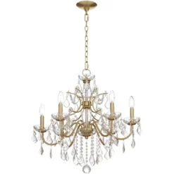 Vienna Full Spectrum DeMallo Gold Chandelier 26" Wide French Scroll Arm Clear Crystal 6-Light Fixture For Dining Room House Foyer Kitchen Island Home -Home Decor Shop GUEST d65a3f18 3926 40b9 802a 8aba7e6dd197
