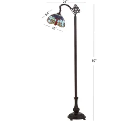 60" Dragonfly Tiffany Style Arched Floor Lamp (Includes LED Light Bulb) Bronze - JONATHAN Y 7 60" Dragonfly Tiffany Style Arched Floor Lamp (Includes LED Light Bulb) Bronze - JONATHAN Y -Home Decor Shop GUEST d72b77b6 9d5b 4d2d a29a b84a68837c23