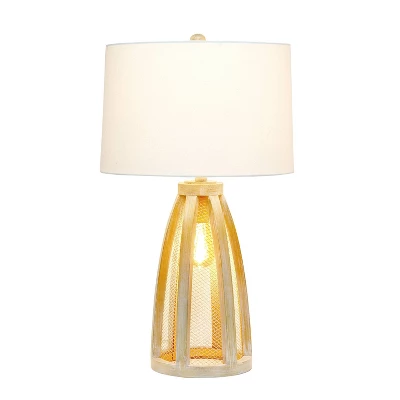 Wood Arch Farmhouse Table Lamp With Fabric Shade Natural - Lalia Home 3 Wood Arch Farmhouse Table Lamp With Fabric Shade Natural - Lalia Home