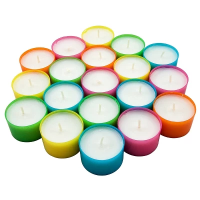96pc Tealight Candles Blue/Pink/Yellow - Stonebriar Collection 5 96pc Tealight Candles Blue/Pink/Yellow - Stonebriar Collection - Image 3