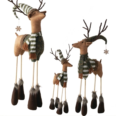 Sullivans Set Of 3 Standing Deer Figurines 37"H, 32"H & 23"H Brown 4 Sullivans Set Of 3 Standing Deer Figurines 37"H, 32"H & 23"H Brown - Image 2