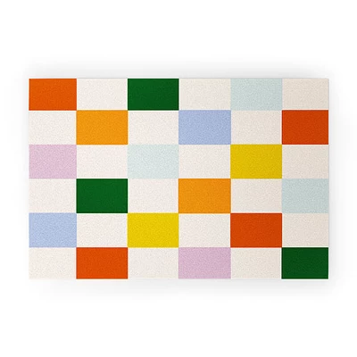Lane And Lucia Retro Rainbow Checkerboard Welcome Mat - Society6 4 Lane And Lucia Retro Rainbow Checkerboard Welcome Mat - Society6 - Image 2