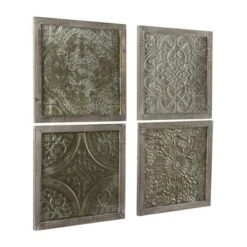 Metal Floral Embossed Wall Decor Set Of 4 Gray - Olivia & May -Home Decor Shop GUEST dbf878ee 2e00 46b7 bef1 c30d7a951fef
