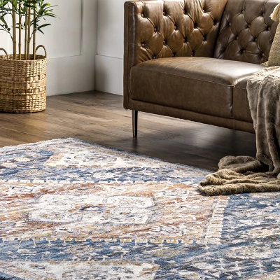 NuLOOM Addison Transitional Faded Medallion Fringe Area Rug 10 NuLOOM Addison Transitional Faded Medallion Fringe Area Rug - Image 8
