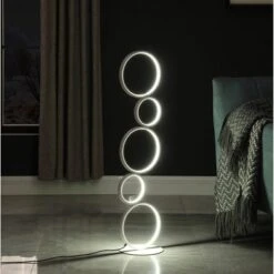 38.5" Else Nordic 5-Ring Shaped Metal Table Lamp (Includes LED Light Bulb) White - Ore International -Home Decor Shop GUEST dcc6a84d 3d68 426f bd01 5581c6069b12