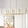 Possini Euro Design Kime Gold Linear Pendant Chandelier 50" Wide Modern 8-Light Fixture For Dining Room House Foyer Kitchen Island Entryway Bedroom -Home Decor Shop GUEST dcf77310 0ee3 47be 8f40 19a6f2c579fc