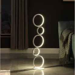 38.5" Else Nordic 5-Ring Shaped Metal Table Lamp (Includes LED Light Bulb) White - Ore International -Home Decor Shop GUEST dd3db8a6 6cad 429e 97a1 869dfb75e65f