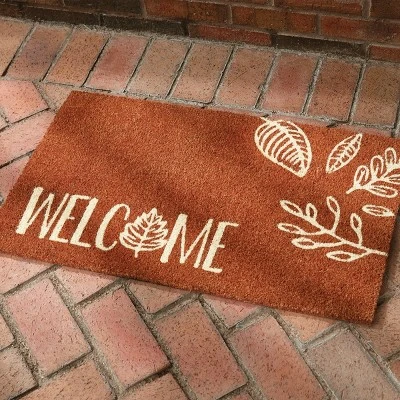 Split P Graphic Leaves Welcome Doormat 3 Split P Graphic Leaves Welcome Doormat