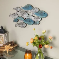 35.75" X 14.75" School Of Fish Metal Wall Art Sculpture Blue/Green/Silver - Danya B. 10 35.75" X 14.75" School Of Fish Metal Wall Art Sculpture Blue/Green/Silver - Danya B. -Home Decor Shop GUEST ddc2e66f a218 44cf a3a5 61d2c8b67c81