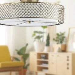 18.25" Leyla Glam Brushed Semi-Flush Mount Ceiling Fixture Sconce Gold - River Of Goods -Home Decor Shop GUEST de827c44 1e8b 46e9 89b9 69ee3d6e5fb3