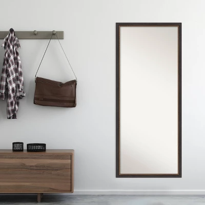 27" X 63" Non-Beveled Ashton Black Wood Full Length Floor Leaner Mirror - Amanti Art 7 27" X 63" Non-Beveled Ashton Black Wood Full Length Floor Leaner Mirror - Amanti Art - Image 5