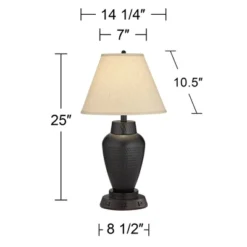 Regency Hill Modern Table Lamp With USB And AC Power Outlet Workstation Charging Base 25" High Hammered Bronze Empire Shade For Living Room Desk 12 Regency Hill Modern Table Lamp With USB And AC Power Outlet Workstation Charging Base 25" High Hammered Bronze Empire Shade For Living Room Desk -Home Decor Shop GUEST df3846ee 2236 40f3 be14 a9bc058bf5ee