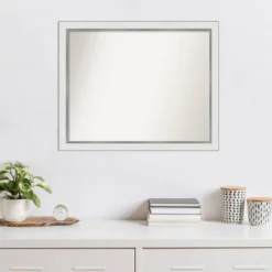 31" X 25" Non-Beveled Eva White Silver Narrow Wall Mirror - Amanti Art 14 31" X 25" Non-Beveled Eva White Silver Narrow Wall Mirror - Amanti Art -Home Decor Shop GUEST df4f4792 9bc4 474f a2f4 6265ecd675f6