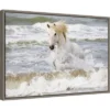 23" X 16" Camargue Horse In The Surf By Ellen Goff Danita Delimont Framed Canvas Wall Art - Amanti Art -Home Decor Shop GUEST df6ade49 506e 4cdc 825e 3064425f98f7