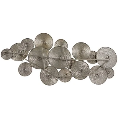 Metal Plate Overlapping Textured Spiral Wall Decor With Black Accent Gold - CosmoLiving By Cosmopolitan 3 Metal Plate Overlapping Textured Spiral Wall Decor With Black Accent Gold - CosmoLiving By Cosmopolitan