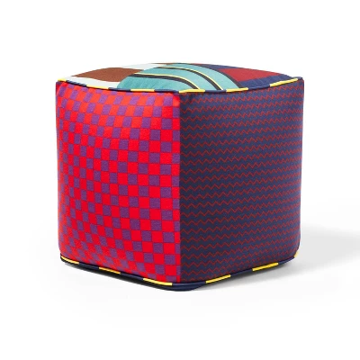 Rugby Stripe Cube Pouf - Rowing Blazers X Target 4 Rugby Stripe Cube Pouf - Rowing Blazers X Target - Image 2