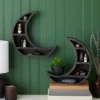 2 Pack Wooden Moon Shelf, Rustic Wall Home Decor, Crystal Holder For Stones Display And Essential Oils (10 X 10 X 2 In) -Home Decor Shop GUEST e165d672 394e 44a9 af06 55ce0c596fc5