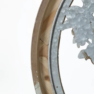 LuxenHome Metal Tree Of Life With Roots Wall Decor With Round Wood Frame 11 LuxenHome Metal Tree Of Life With Roots Wall Decor With Round Wood Frame - Image 9