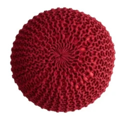 Cheer Collection 18" Round Cable Knit Pouf Ottoman -Home Decor Shop GUEST e1bda26d 8e51 4f2d 9a6f a3aae5d73494
