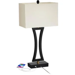 360 Lighting Roxie Modern Table Lamps 31" Tall Set Of 2 Black Metal With USB Charging Port White Rectangular Shade For Bedroom Living Room Bedside 11 360 Lighting Roxie Modern Table Lamps 31" Tall Set Of 2 Black Metal With USB Charging Port White Rectangular Shade For Bedroom Living Room Bedside -Home Decor Shop GUEST e27ceb95 4af1 4b59 9871 726e70db6395
