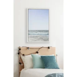 23" X 33" Sylvie Pale Blue Sea By The Creative Bunch Studio Framed Wall Canvas White - Kate & Laurel All Things Decor -Home Decor Shop GUEST e284c31e 1b8d 44d1 909f e5ddffe15254