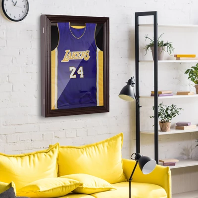 HOMCOM 32” X 24” UV-Resistant Sports Jersey Frame Display Case - Cherry Brown 3 HOMCOM 32” X 24” UV-Resistant Sports Jersey Frame Display Case - Cherry Brown