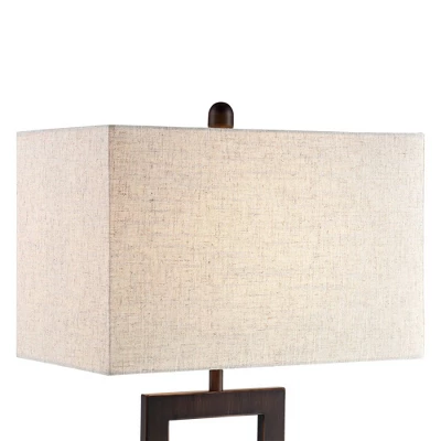 360 Lighting Todd Modern Table Lamps 30" Tall Set Of 2 Bronze With USB And AC Power Outlet In Base Oatmeal Shade For Bedroom Living Room Bedside Desk 8 360 Lighting Todd Modern Table Lamps 30" Tall Set Of 2 Bronze With USB And AC Power Outlet In Base Oatmeal Shade For Bedroom Living Room Bedside Desk - Image 6