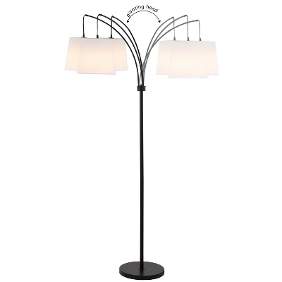72.5" 3-Light Sylva Mid-Century Modern Head-Adjustable Iron LED Arc Floor Lamp Black (Includes LED Light Bulb) - JONATHAN Y 10 72.5" 3-Light Sylva Mid-Century Modern Head-Adjustable Iron LED Arc Floor Lamp Black (Includes LED Light Bulb) - JONATHAN Y - Image 8