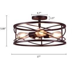 Defong 4-Light 17-Inch Semi Flush Mount Light For Bedroom, Living Room, Kitchen -Home Decor Shop GUEST e40f0cf4 ae7d 43dc bfbb 55b970fef563