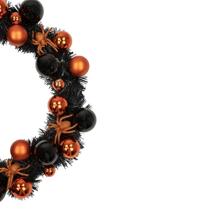 Northlight Orange Spiders And Ornaments Halloween Wreath, 18-Inch, Unlit 5 Northlight Orange Spiders And Ornaments Halloween Wreath, 18-Inch, Unlit - Image 3