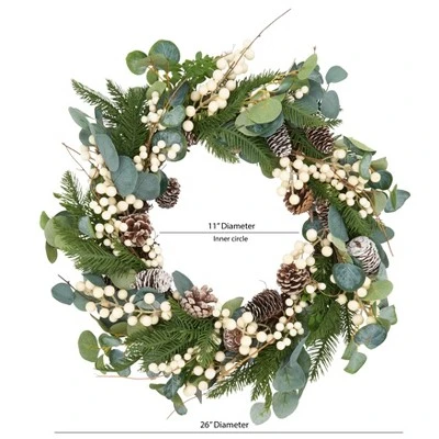 Saro Lifestyle Eucalyptus And Pinecone Spring Wreath 5 Saro Lifestyle Eucalyptus And Pinecone Spring Wreath - Image 3