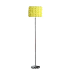 63" Yellow Roses In Bloom Acrylic Metal Floor Lamp - Ore International